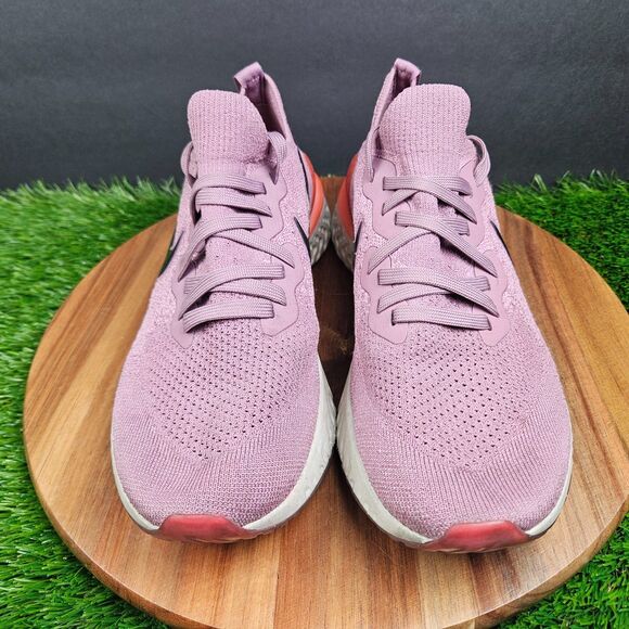 Nike Epic React Flyknit 2 Shoes Womens 10 Plum Dust Athletic Running Sneakers - Picture 7 of 13
